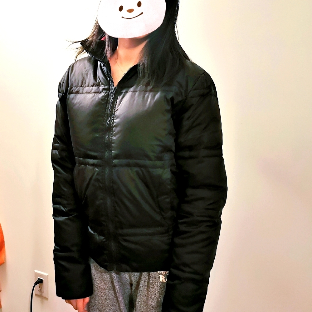 Woman black winter jacket, size S, fits S&M